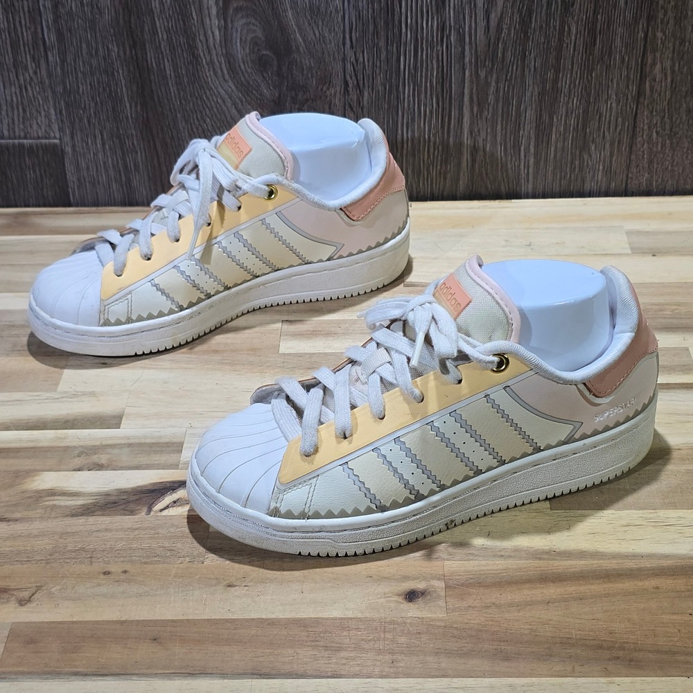 Adidas Superstar Womens Shoes Size 5 White Pink Yellow H05638 Shell Toe Sneakers - Picture 14 of 16